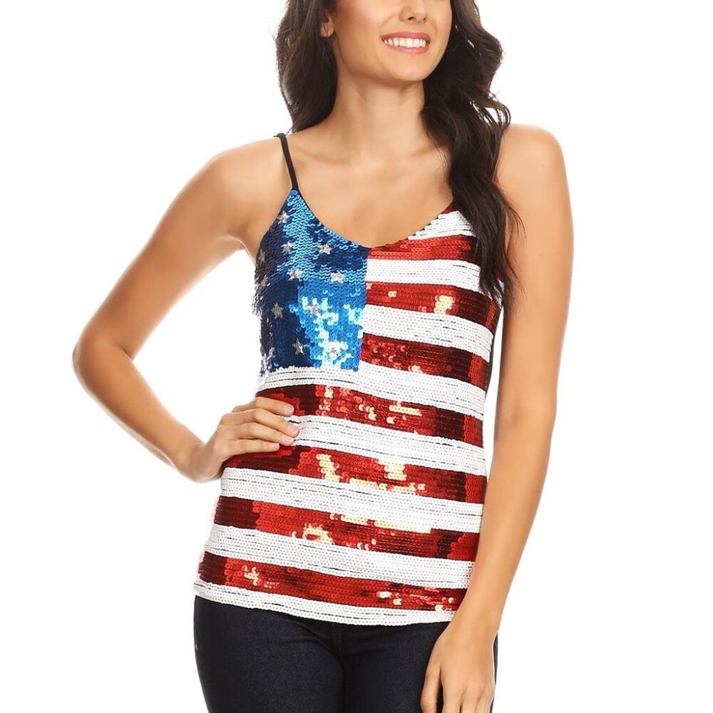 US Flag Sparkle Tank